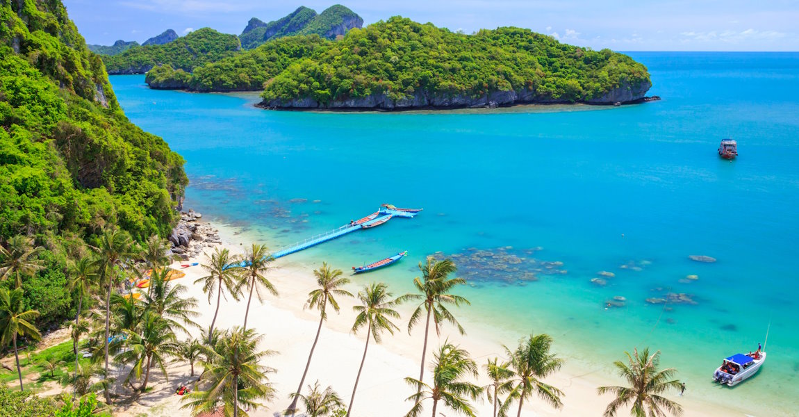 Kho Samui Anthong Park mit Strand - Inseln in Thailand im Hintergrund